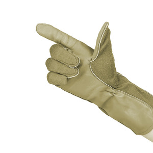 Gants de pilote à manchette courte pour hommes de qualité supérieure Gants en cuir de style tactique olive - Product Image 2