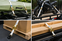 Sangle d'arrimage à cliquet 25 mm 450 kg en polyester haute résistance pour la sécurisation et la fixation des charges sur camions et remorques