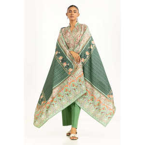 Traje Estampado Khaddar de 3 Piezas Estilo Casual IUSTKSD-1370 - Product Image 3