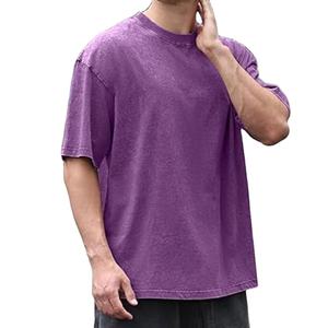 Camiseta personalizada vintage lavada con ácido para hombre, camiseta de talla grande de algodón 100% de gran tamaño Unisex con logotipo estampado para hombre - Product Image 2