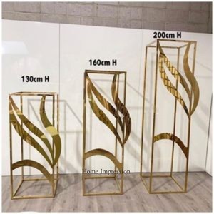 ชุดเคลือบสีทอง3ชิ้นสำหรับตกแต่งกลางงานแต่งงานดีไซน์เนอร์ที่ไม่เหมือนใครสุดแฟนซีคุณภาพสูง - Product Image 1