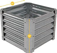 Bac à légumes surélevé en métal de 22 pouces, carré, en tôle galvanisée, kit de jardinage surélevé de style européen pour l'extérieur