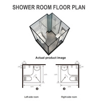Cabine de douche modulaire d'angle carrée personnalisée YEETE avec porte pivotante en verre, composants certifiés WaterMark pour projets OEM ODM