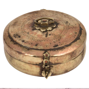 Fiambrera Tiffin de cobre de 3 niveles de alta calidad, diseño maravilloso, forma redonda, caja Tiffin de Picnic de cobre con asa al por mayor - Product Image 4