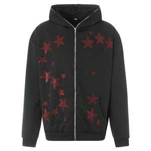 Sweat-shirts unisexes en coton 100% avec logo personnalisé, style streetwear 2025, thermiques pour l'hiver, brodés de strass - Product Image 1