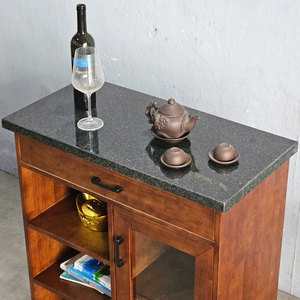 เคาน์เตอร์ครัวเคลื่อนที่รุ่นใหม่ ขนาด 80x40x85 ซม. รุ่น KISL004 พร้อมท็อปไม้ยางพาราและเคาน์เตอร์หิน วัสดุไม้โอ๊ค - Product Image 4
