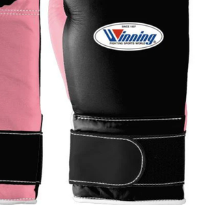 Gants de boxe professionnels en cuir noir et rose, avec fermeture velcro au poignet, pour l'entraînement et le sparring, pour hommes et femmes - Product Image 5