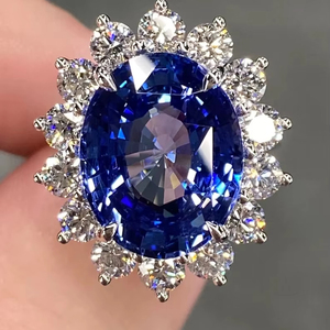 Anillo de compromiso de plata esterlina de zafiro azul vintage cristiano hecho a mano con ajuste de Punta certificado por terceros - Product Image 1