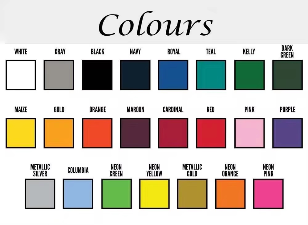 Colores personalizados disponibles