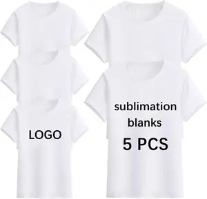 Customize Blank Sublimation T Shirt Custom Round Neck Oversized Polyester Jersey Men White 100% Polyester Unisex T-shirts