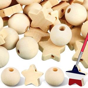 100 Uds. Cuentas sueltas de madera en forma de estrella forma personalizada y cuentas de madera de colores en forma y tamaño producto indio hecho a mano - Product Image 5