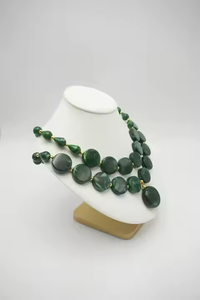 Ensemble de bijoux traditionnels de haute qualité, écologiques, peints à la main, en résine de forme personnalisée verte, élégant, pour la Saint-Valentin, la fête des mères - Product Image 4