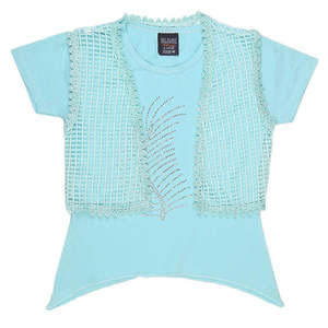 Camiseta de Manga Corta para Niñas - Color Cian - Product Image 1