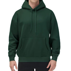 Nouveau pull à capuche élégant en coton mélangé surdimensionné pour hommes à manches longues avec poche avant-pour la saison d'hiver - Product Image 1