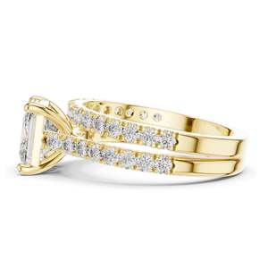 Conjunto de Anillos de Boda con Diamante de Laboratorio Corte Princesa de 2.46 CT, Claridad VVS-VS EF, Oro de 18KT/14KT/10KT, Plata 925, Oro Rosa/Amarillo/Blanco - Product Image 6