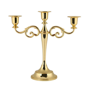 Traditional Style Gold Plated Candle Holder Best Selling Wedding Decorative Tabletop Candle Holder Manufacturer From India - Product Image 5