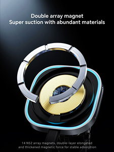 Qi2 15W Magnetic Car Mount sạ<span class=keywords><strong>c</strong></span>, điện thoại làm mát Magnetic Car charger, Air Vent/bảng điều khiển không dây sạ<span class=keywords><strong>c</strong></span> cho <span class=keywords><strong>iPhone</strong></span> 17-12 - Product Image 5