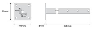 Supporto a profilo rettangolare a L per antenne da 300 mm. (Televes 2401) - Product Image 2