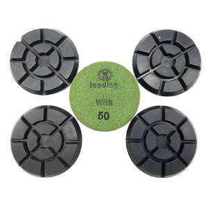 4 英寸 100x10mm 湿式金刚石垫片，用于去除划痕、研磨和抛光混凝土地板，台风型 - Product Image 3