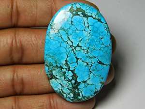 เทอร์ควอยซ์ทิเบตขนาดใหญ่ Cabochons หินเทอร์ควอยซ์หลวม รูปลักษณ์และรูปร่างที่สวยงาม คุณภาพที่น่าทึ่ง พร้อมส่ง 137 ซอง 50*34 มม. - Product Image 3