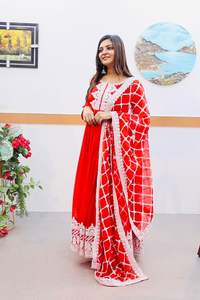 Vestido Anarkali de trabajo con Secuencia de bordado de imitación Georgette de último diseñador de Fab Zone - Product Image 5