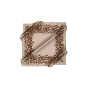Beige Silk <b>Square</b> <b>Scarf</b> with Zebra Pattern - Product Image 1
