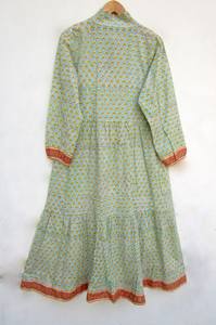 Maxivestido Largo de seda informal para mujer más vendido Bloque de mano floral impreso con decoración de botones Tallas 6XL Ocasión en la playa - Product Image 3