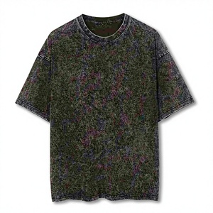 T-shirt surdimensionné pour homme, effet délavé, coton vintage, streetwear, coupe ample, décontracté, chemise d'été - Product Image 1