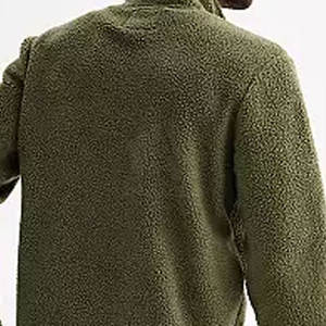 Sweat à capuche pour homme en polaire sherpa, demi-zip, col montant, épais, chaud, écologique, respirant, uni, décontracté, hiver, personnalisable numériquement - Product Image 6