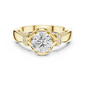 Bague solitaire vintage sculptée avec diamant de laboratoire taille brillant 1 carat, en or rose 18 carats plaqué rhodium, pour fiançailles, Saint-Valentin, cadeau de mariage - Product Image 6