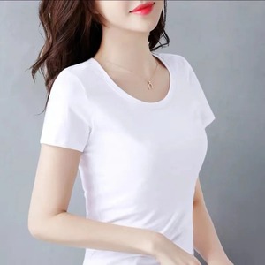 <b>Women's</b> Round Neck Fashion 2024 Summer New Solid Color Printed Letter Diamond Short Sleeve <b>Loose</b> Minimalist Casual T-shirts <b>Tops</b> - Product Image 5