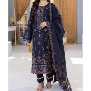 Costume élégant pour femmes avec broderie, robe en mousseline de coton de qualité supérieure, costume fantaisie brodé pour femmes - Product Image 2