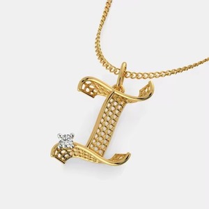 Pendentifs et breloques unisexes classiques en plaqué or 18 carats et argent avec lettres «I» Bijoux en moissanite fine avec breloques en diamant et diamant - Product Image 6