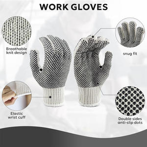 Gants de travail à pois en coton personnalisables avec options de logo poignée de paume durable pour entrepôt de jardinage de construction et usage quotidien - Product Image 2
