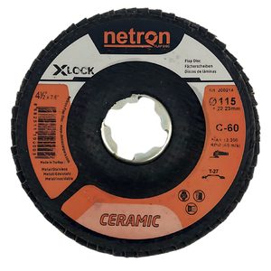 Disque à lamelles en céramique Netron 115x22mm T27 X-Lock enlèvement de stock élevé sur marque privée en acier inoxydable et options personnalisées - Product Image 1