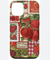 Étui magnétique transparent bleu à sublimation vierge motif fraise pour iPhone 17/16/15/14/13/12 Pro Max (PMMA)