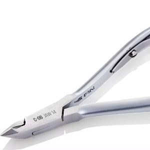 NGHIA Juego de manicura y pedicura de acero inoxidable de alta calidad, pinzas para cutículas de un solo resorte, uso en salón, revestimiento gris - Product Image 1