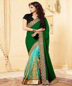 Obtenga saris de trabajo de secuencia Georgette a precio al por mayor con blusa sin costuras a precios inmejorables en nuestra fábrica Surat - Product Image 1