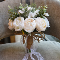 Bouquet de fleurs artificielles imperméable en tissu, bouquet éternel écologique, bouquet de mariée à tenir, bouquet de mariage