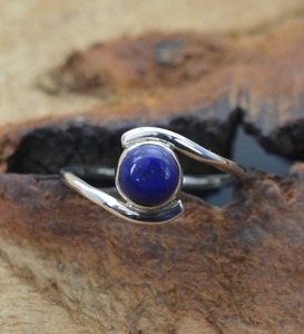 925 Sterling <b>Silver</b> Lapis Gemstone <b>Ring</b> Jewelry Handmade <b>Silver</b> <b>Boho</b> Style <b>Ring</b> Jewelry For Women Wedding Gift For Wife - Product Image 2