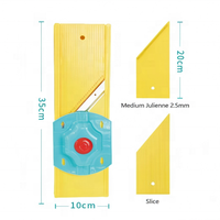 2-in-1 Handmatige Plastic Groentehakker Mandoline Snijder Ui Aardappel 2,5 mm Medium Julienne Gepatenteerde Handbeschermer Vaatwasmachinebestendig