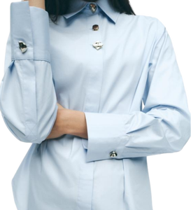 Camisa azul para mujer más vendida, apta para uso regular y de fiesta, disponible en suministro al por mayor de India - Product Image 5