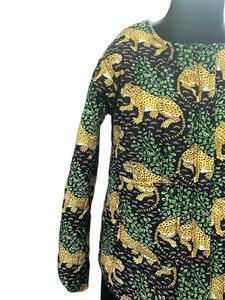 Chaqueta de invierno Bohemia informal acolchada hecha a mano para mujer con tela tejida con estampado de Tigre y abrigo con cierre de gancho lavado - Product Image 3