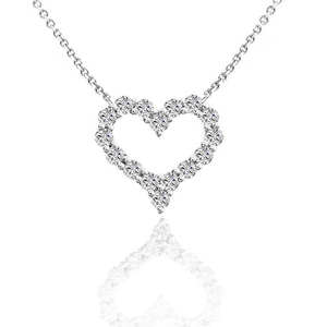 Elegant <b>Heart</b> Shaped Diamond <b>Necklace</b> for Women 925 Sterling <b>Silver</b> Pendant Jewelry Romantic Gift Anniversary Wedding Jewelry - Product Image 1