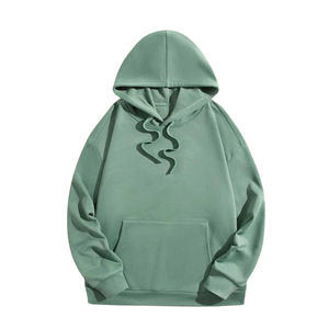 Sweat à capuche surdimensionné vert menthe avec poche kangourou, coton doux, streetwear décontracté, vêtements de tous les jours pour hommes, sweat à capuche chaud pour l'hiver - Product Image 1
