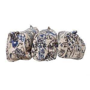 Unisex Eco-Friendly Cotton Tassel Bohemian Reusable <b>Zipper</b> Cosmetic Organizer Pouch Set Large Capacity 3-Piece Makeup <b>Storage</b> - Product Image 2