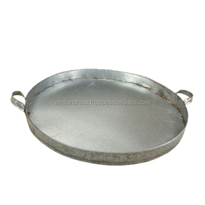 Bandeja galvanizada de metal sólido utilizada en la tienda de alimentos y bebidas Bandeja de forma ovalada de hierro metálico - Product Image 6