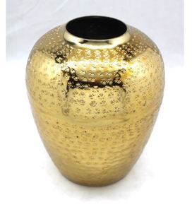 Florero hecho a mano de hierro de alta calidad al por mayor latón natural acabado dorado diseño costero ecológico para la decoración de la boda casera - Product Image 4