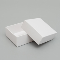 Caja de Regalo de Papel Blanco Liso Personalizada con Tapa Superior, Caja de Embalaje Rígida para Joyería, Bufandas, Cosméticos y Pequeños Regalos