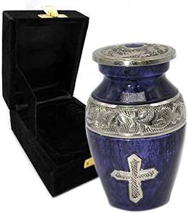 American Style Brass Cremation Urn <b>for</b> <b>Ashes</b> Customized Logo Small Urns with Velvet <b>Box</b> Wholesale Funeral Supplies - Product Image 3